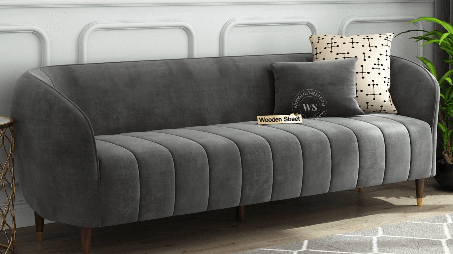 Luxury 3-Seater Fabric Sofa